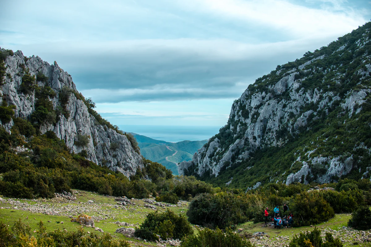 Green valley between limestone mountains near Tetouan